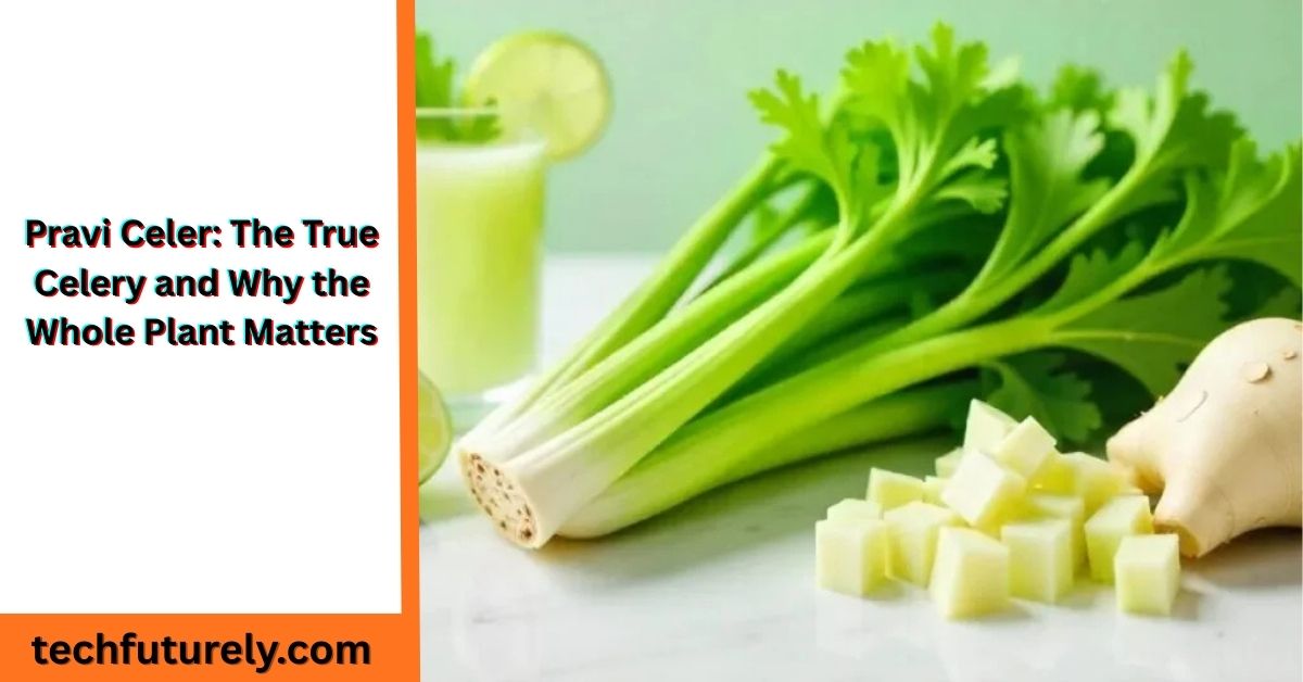 pravi celer whole celery plant with stalks leaves and root