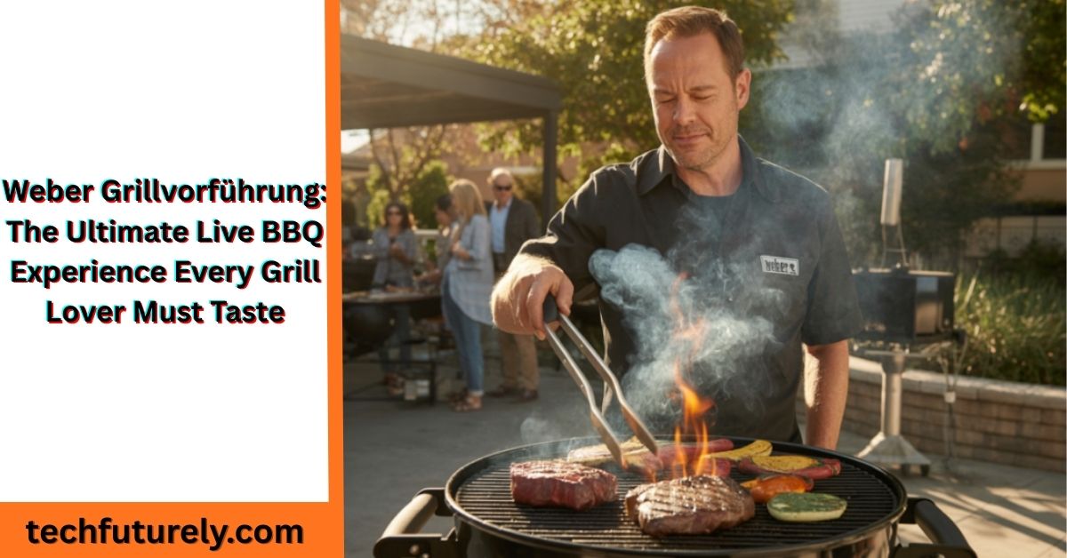 weber grillvorführung live BBQ cooking demonstration with steaks and vegetables