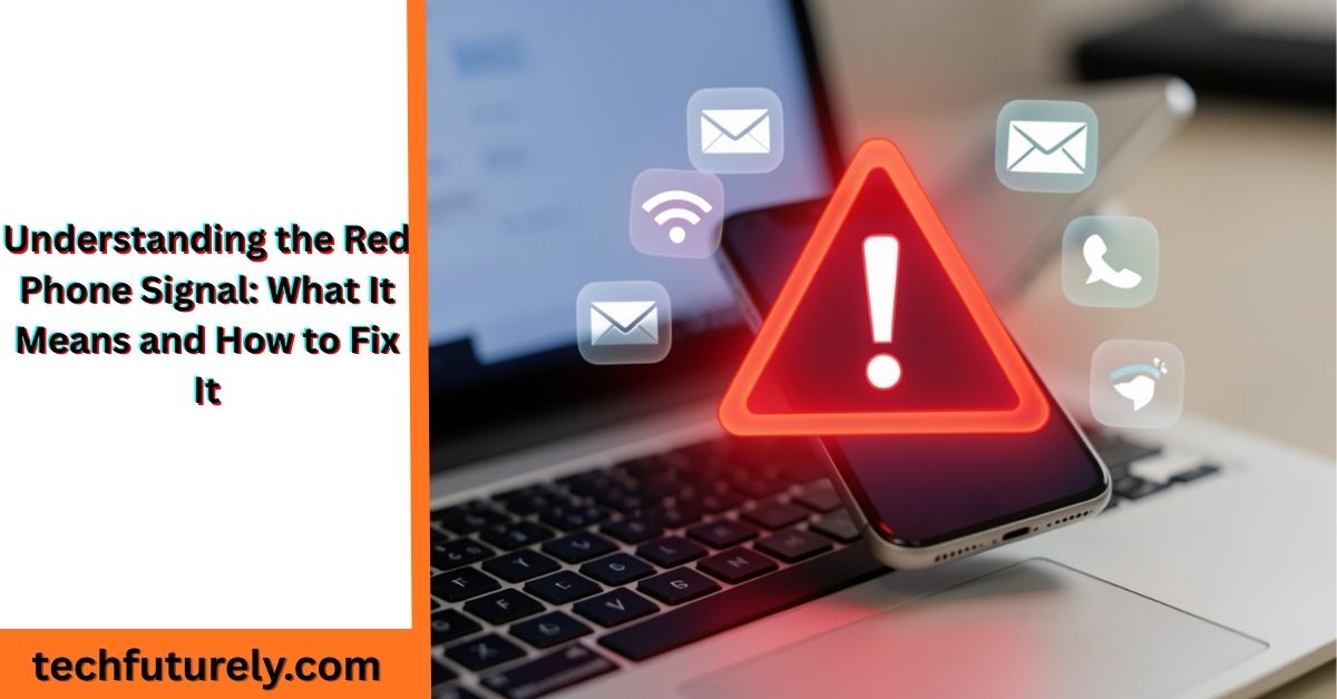red phone signal on smartphone screen showing no network connectivity