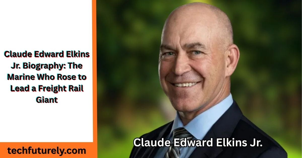 Claude Edward Elkins Jr. speaking at a Norfolk Southern leadership event